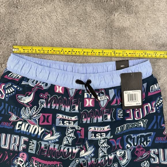 Hurley Boys Valerian Blue Board Shorts Size L 12-13 Surf Swim Trunks NWT - Picture 3 of 6